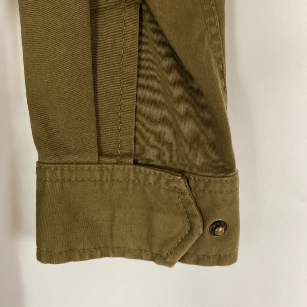 Lucky Brand Utility Jacket Color Army Green Cinch Waist Long Sleeve Coat - Picture 14 of 16